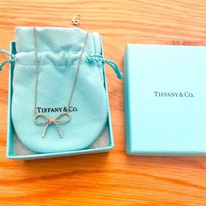 Tiffany & Co Sterling Silver Twist Bow Pendant Necklace